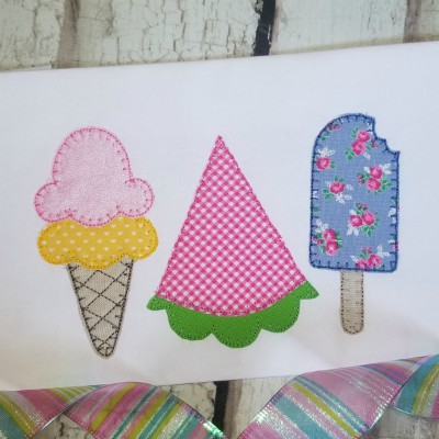 ice cream cone watermelon applique